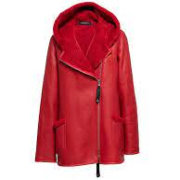 Therma Kota Silja Shearling Jacket - Red - Picture 2 of 3
